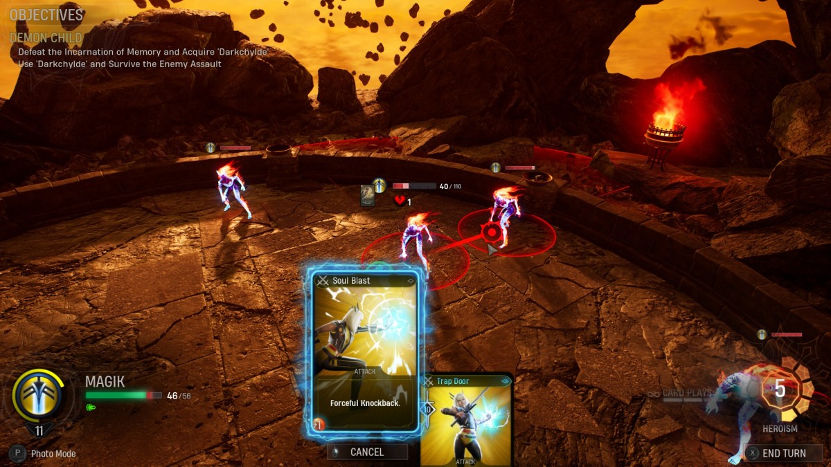 Marvel's Midnight Suns Magik challenge using Soul Blast